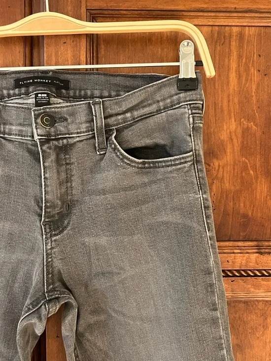 Flying Monkey Low Rise Moto Skinny Denim Jean | Gray | Size 28 | Like New - Picture 5 of 12